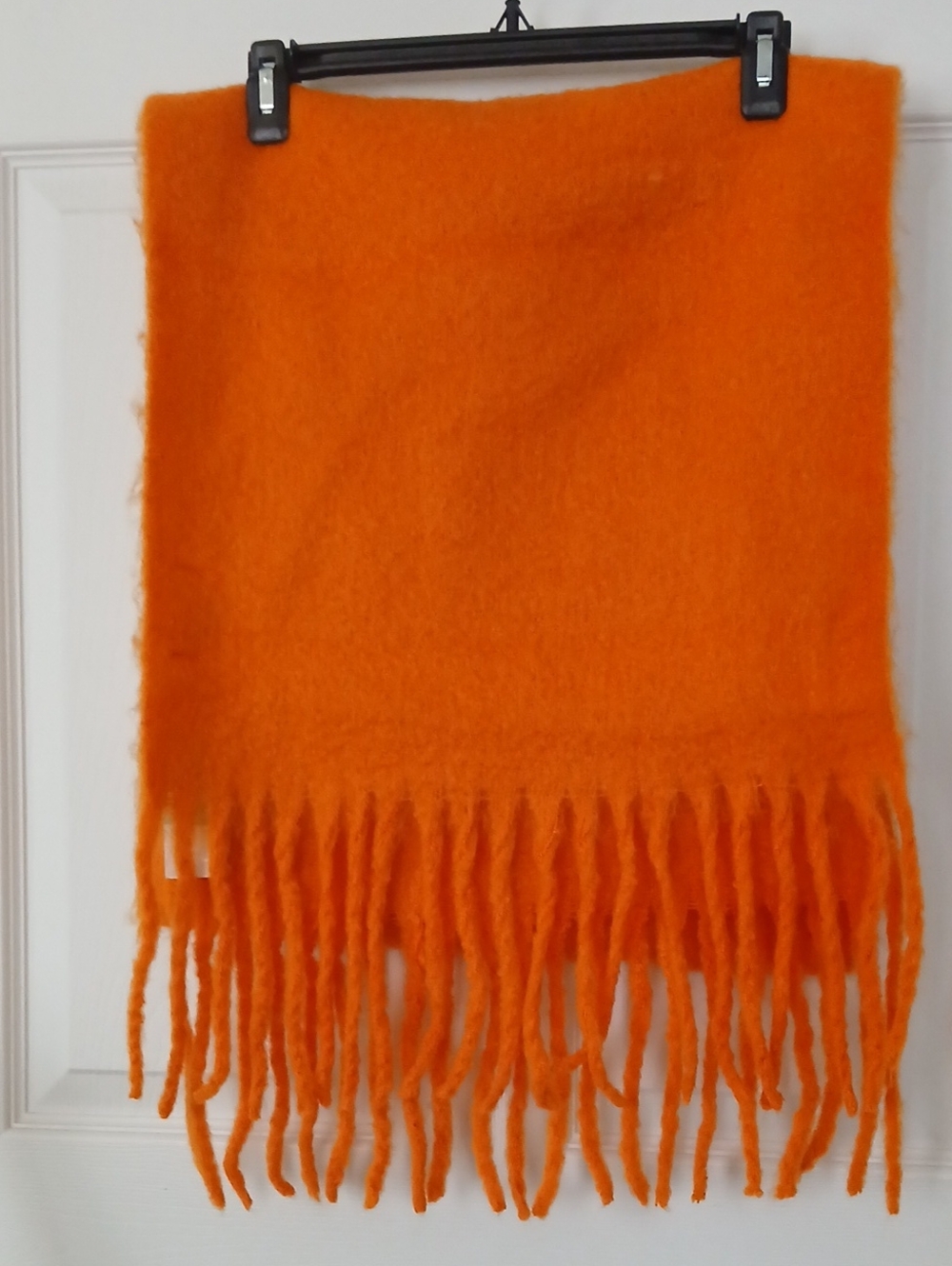 Only Bright Orange Fringed Large Scarf Wrap NWT
